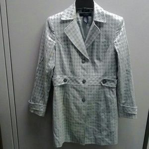 Jones Wear Silver Checkered Dress Jacket